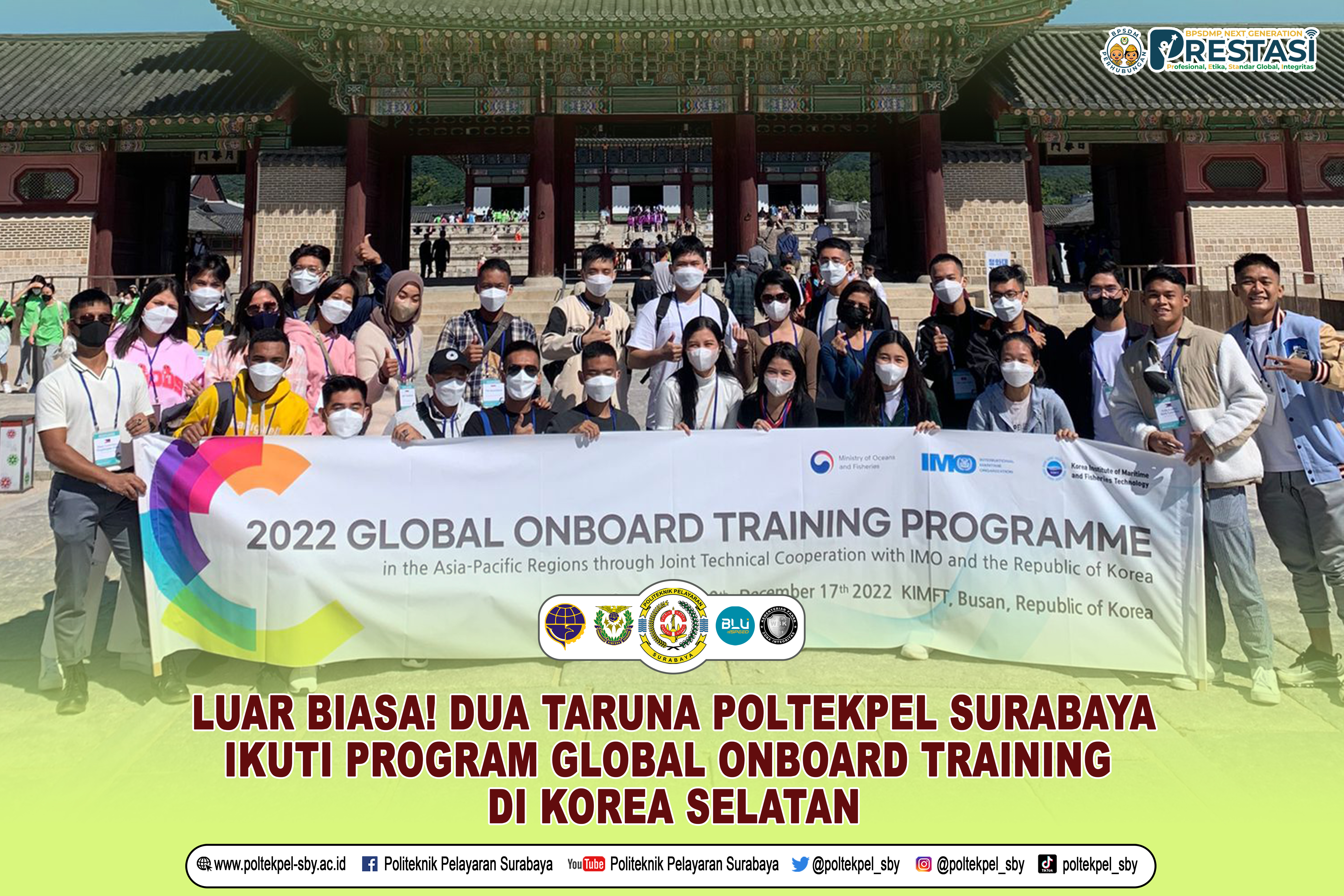Hebat! Dua Taruna Poltekpel Surabaya Ikuti Program Global On Board Training di Korea Selatan