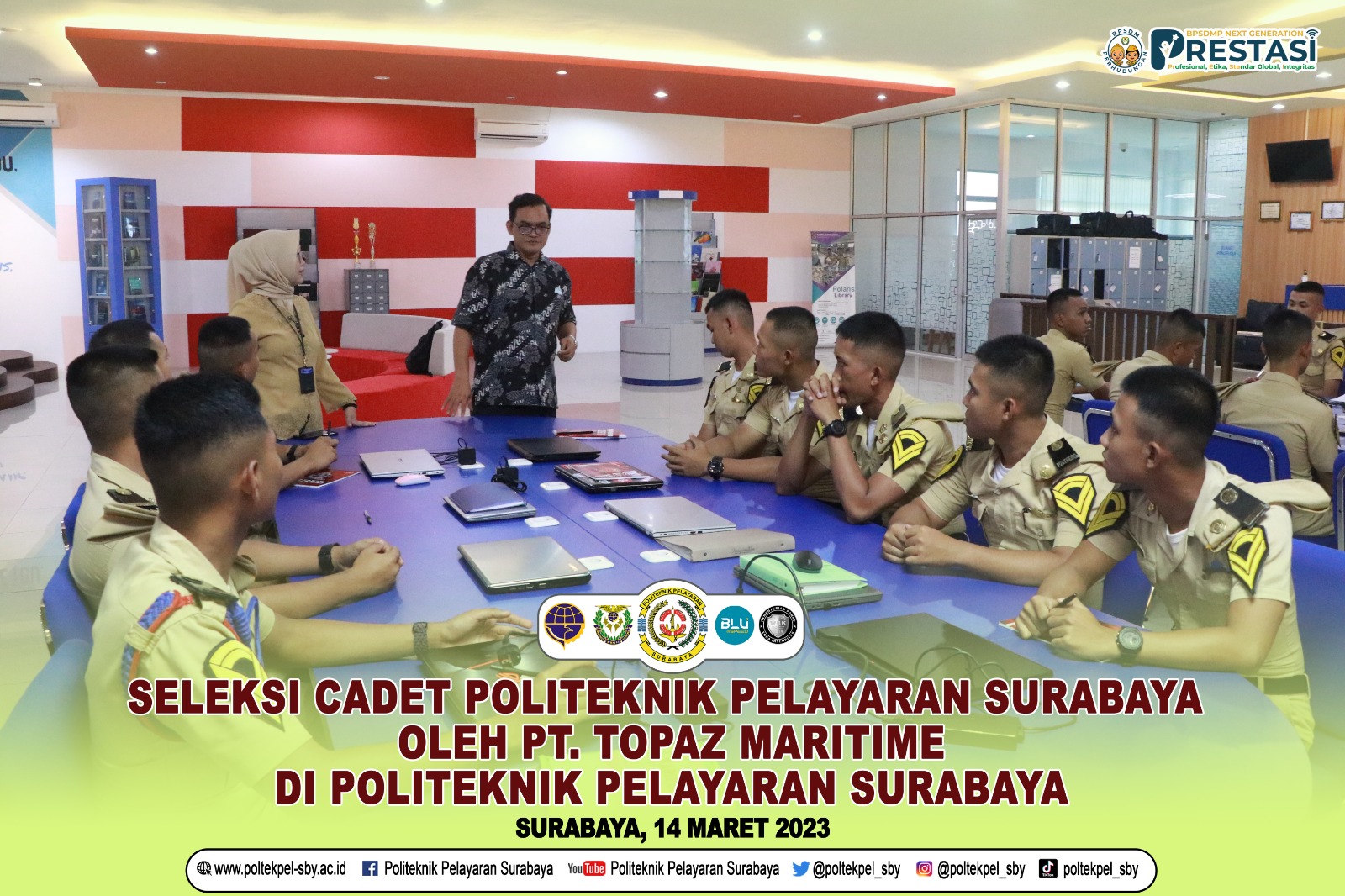 Sebanyak 45 Taruna Poltekpel Surabaya Ikuti Seleksi Cadet  PT. Topaz Maritime
