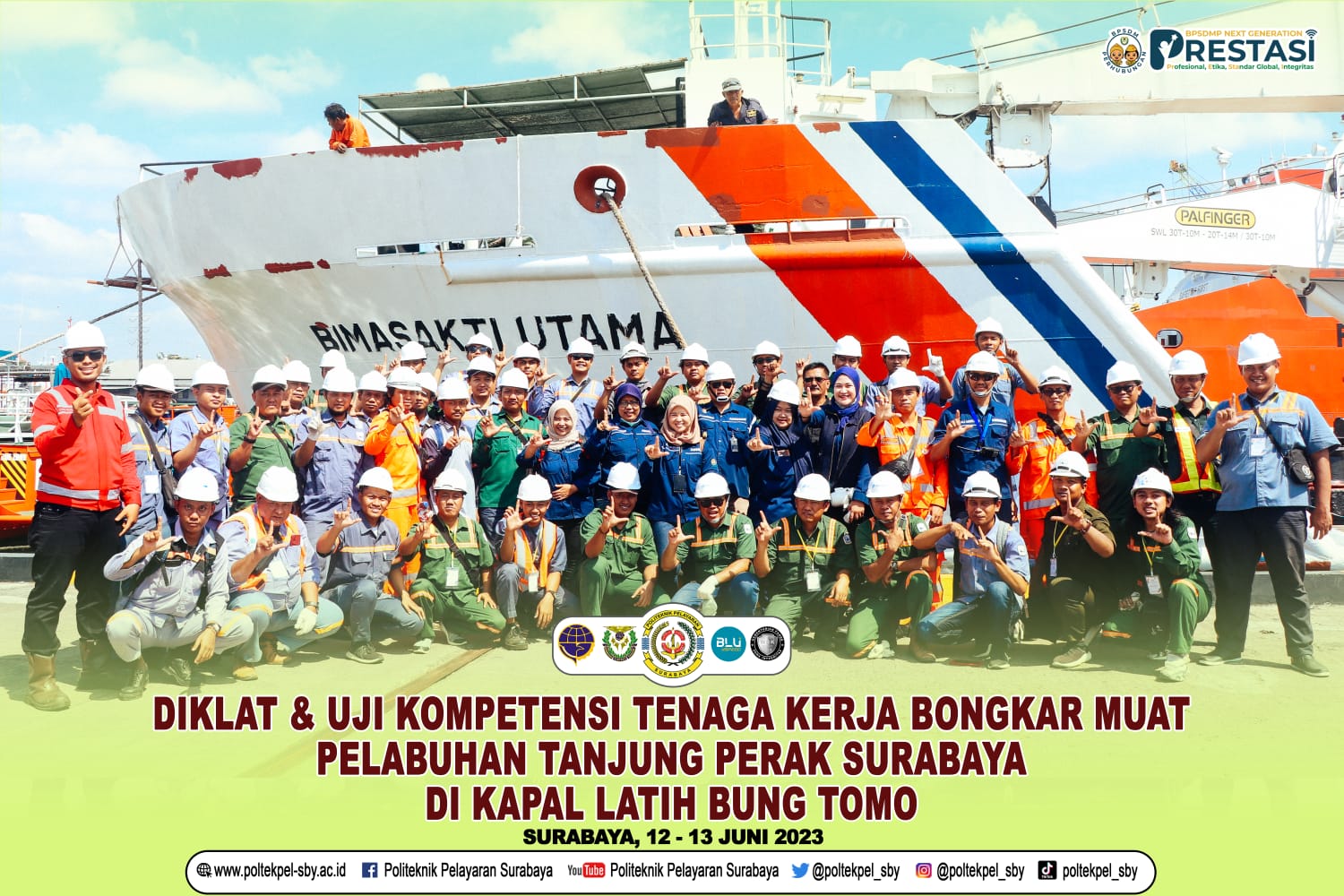40 Pekerja TKBM Tanjung Perak Ikuti Diklat dan Uji Kompetensi dari LSP P-1 Poltekpel Surabaya