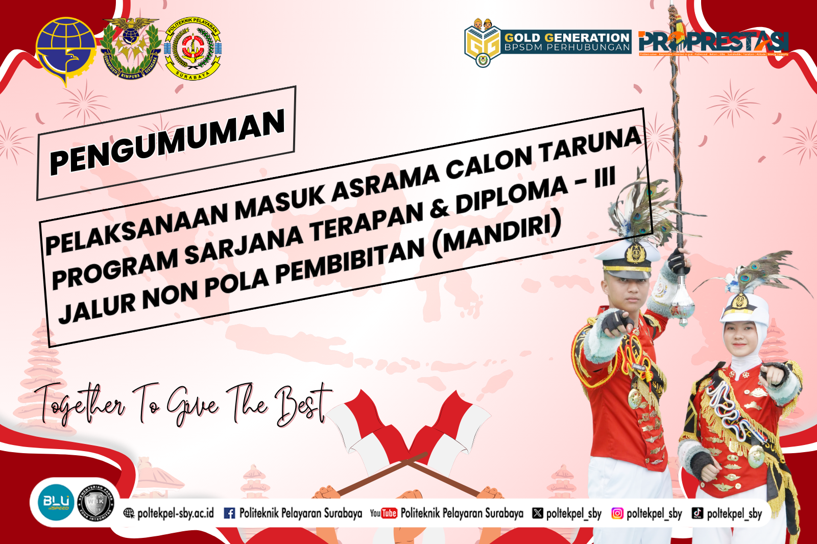 PENGUMUMAN PELAKSANAAN MASUK ASRAMA CALON TARUNA PROGRAM SARJANA TERAPAN DAN DIPLOMA JALUR MANDIRI  (NON POLBIT) PADA POLITEKNIK PELAYARAN SURABAYA TAHUN AKADEMIK 2025/2026